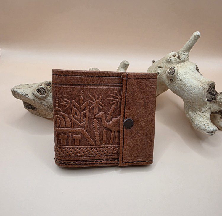 Handgemaakte Leren vierkantige portemonnee voor mannen - kleine zakken portemonnee - BRUIN kleur