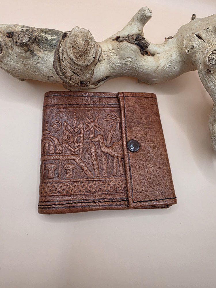 Handgemaakte Leren vierkantige portemonnee voor mannen - kleine zakken portemonnee - BRUIN kleur