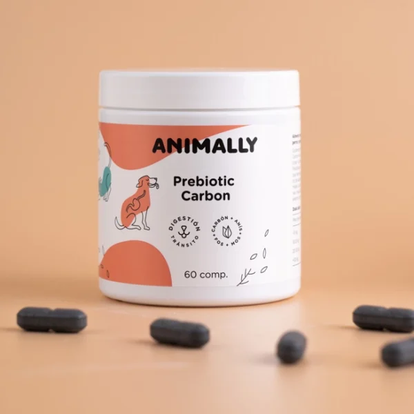 Animally biologische honden en katten supplement Prebiotische Koolstof - darmtransit 60 tabletten - Afbeelding 2