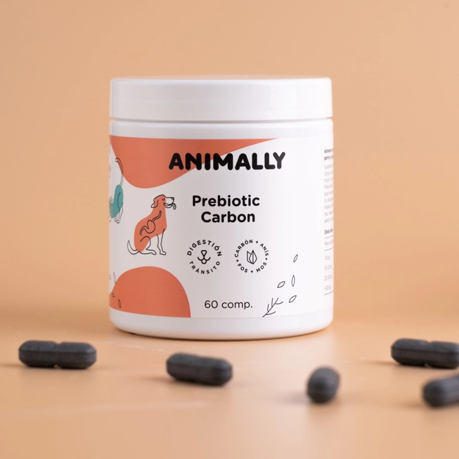 Animally biologische honden en katten supplement Prebiotische Koolstof - darmtransit 60 tabletten
