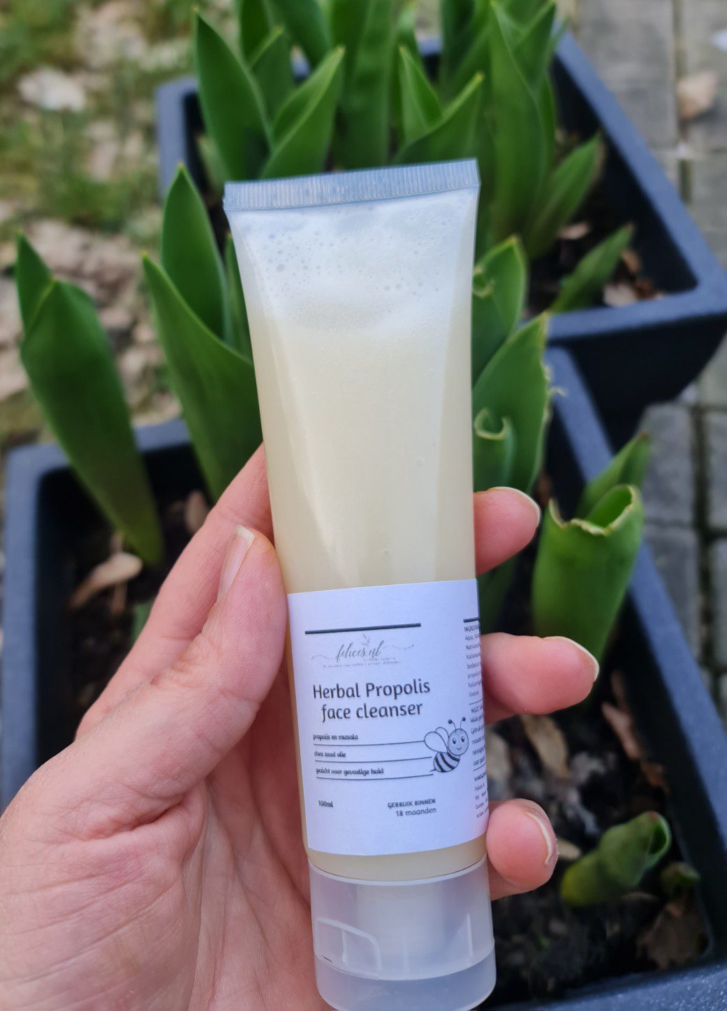 Handgemaakte milde gezicht reiniger met propolis - kruiden en chia zaad olie - alle huid types - 100ml