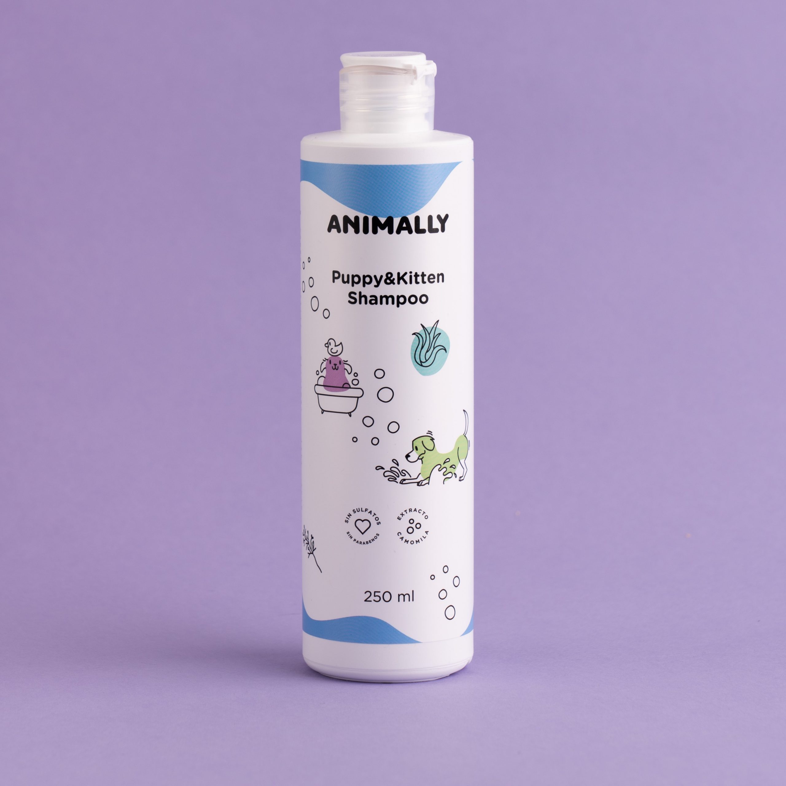 Animally Biologische Puppy- en kitten shampoo - speciaal voor de zachte vacht van kleine dieren 250ml