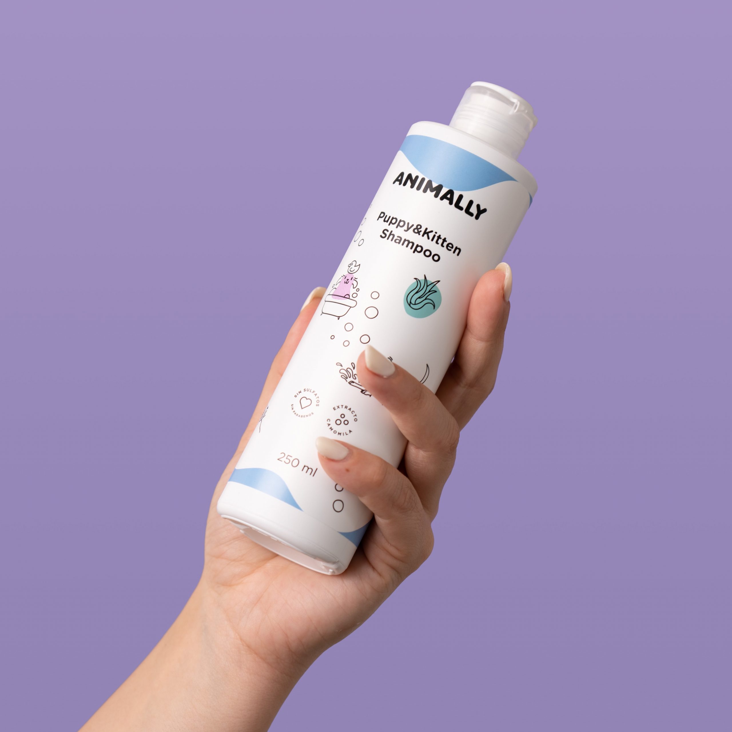 Animally Biologische Puppy- en kitten shampoo - speciaal voor de zachte vacht van kleine dieren 250ml