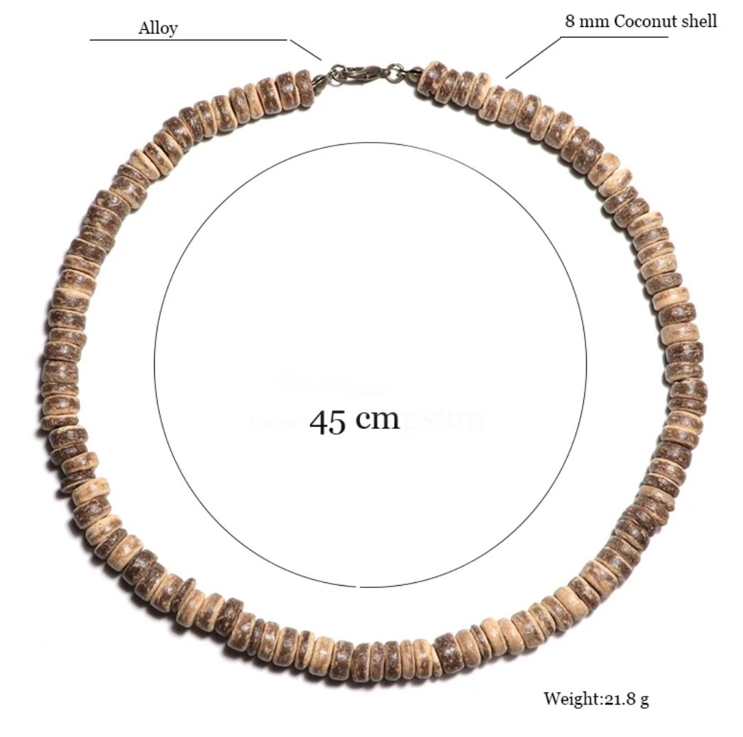 Handgemaakte heren sieraden set - ketting en armband - bamboe hout 2st