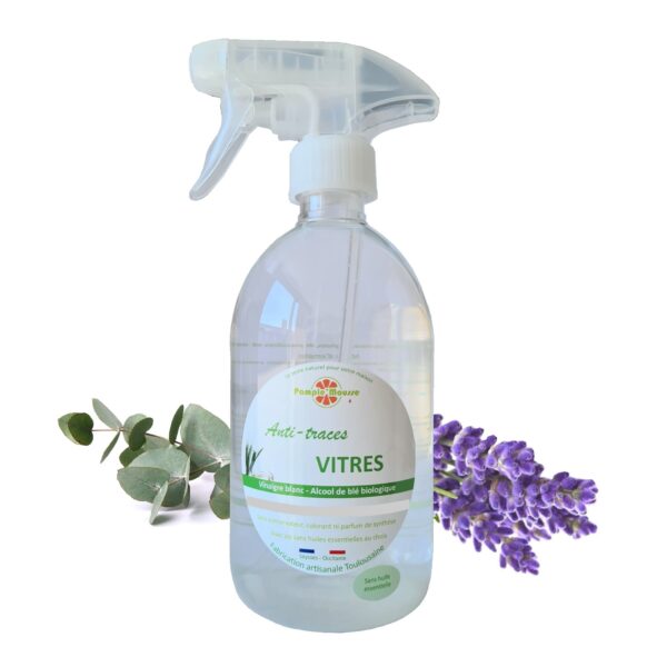 100% Plantaardige Marseille Raam spray reiniger LAVENDEL - anti-vlekken - glans ramen - Marseille zeep 500ml