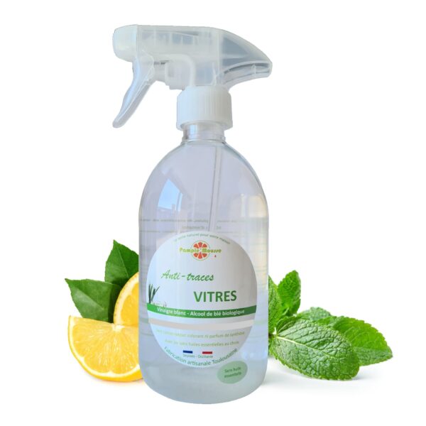 100% Plantaardige Marseille Raam spray reiniger MUNT - anti-vlekken - glans ramen - Marseille zeep 500ml