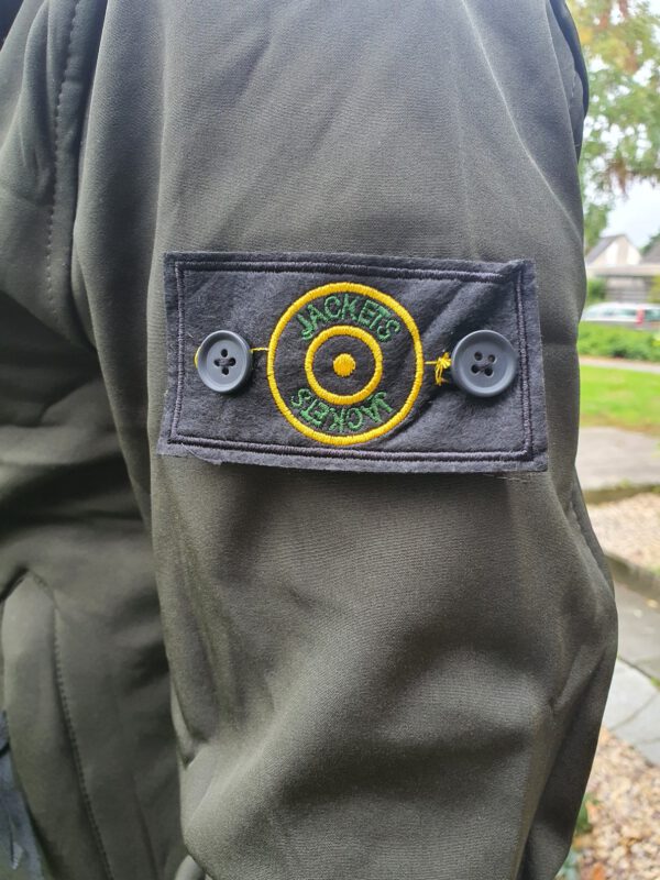 Just Key sport vest heren - regen vest met capuchon - zijzakken in MILITAIR GROEN kleur maat  L/XL - Afbeelding 5