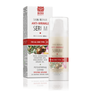 Bio gezicht serum voor rijpe en verouderde huid, Rooibos en Roos 30ml