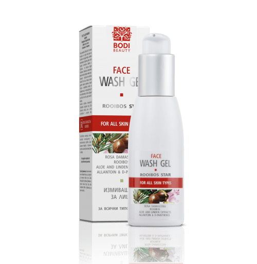 Gezicht was gel met rooibos en roos, anti-age reiniger 100ml ^