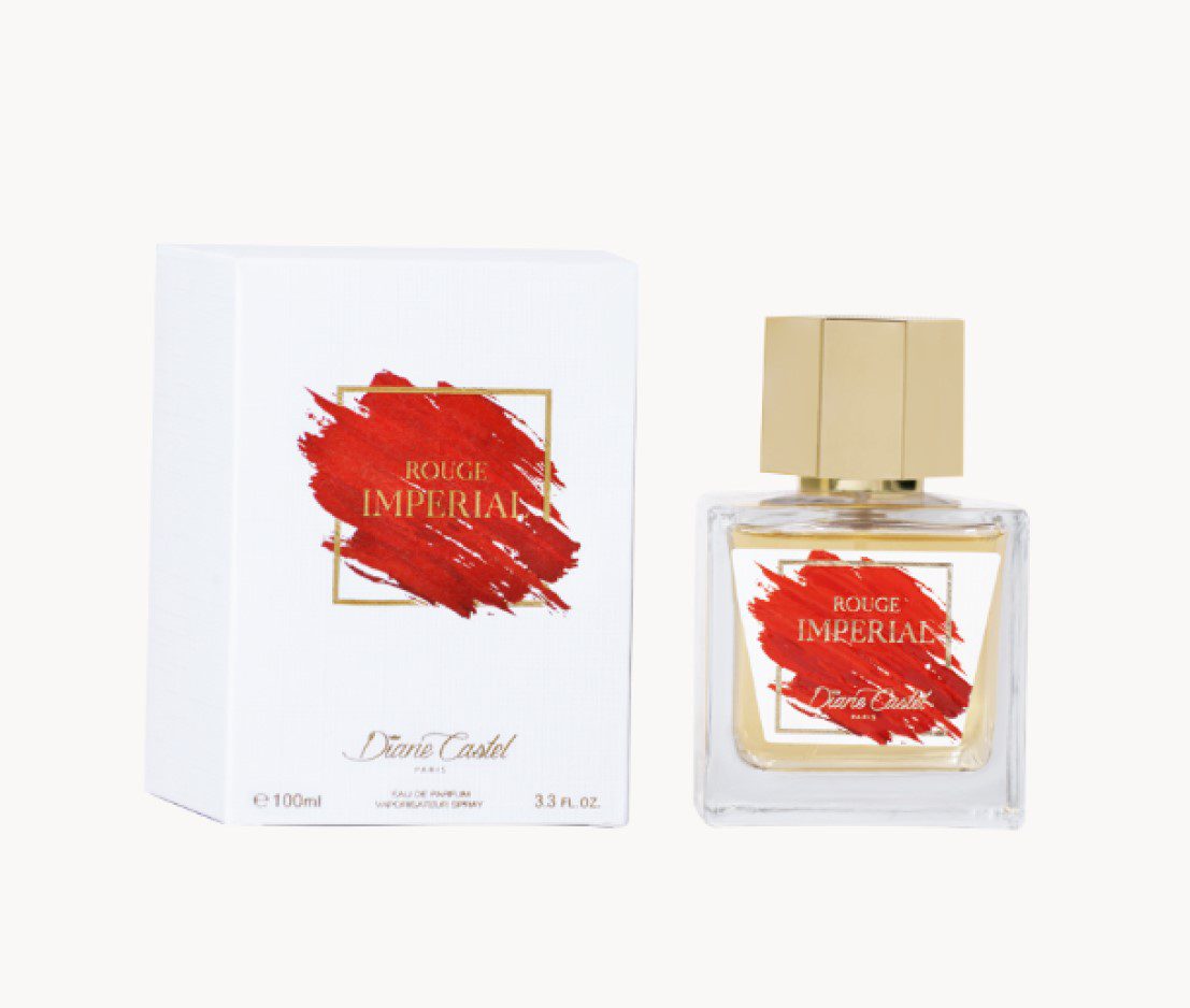 Franse dames Eau De Parfum ROUGE IMPERIAL - violet geur - saffraan - suède - amberkleurige 100ml