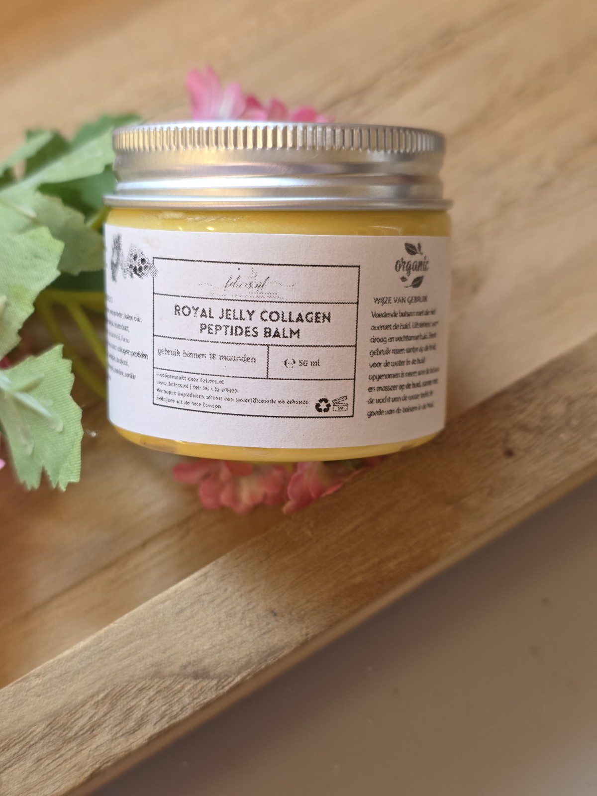 Handgemaakte anti-age balsem met Koninginnengelei - collageen - cacao en vanille extract 50ml - Afbeelding 2