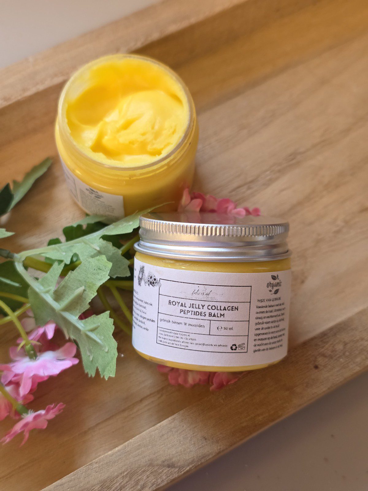 Handgemaakte anti-age balsem met Koninginnengelei - collageen - cacao en vanille extract 50ml - Afbeelding 3