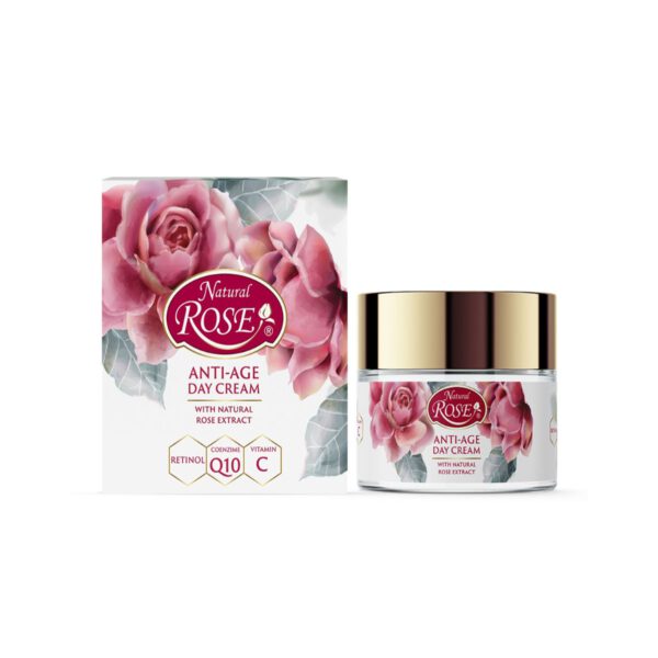 Anti-age creme met rozenolie, Vitamine A, Q10 en Vitamine C,  50ml