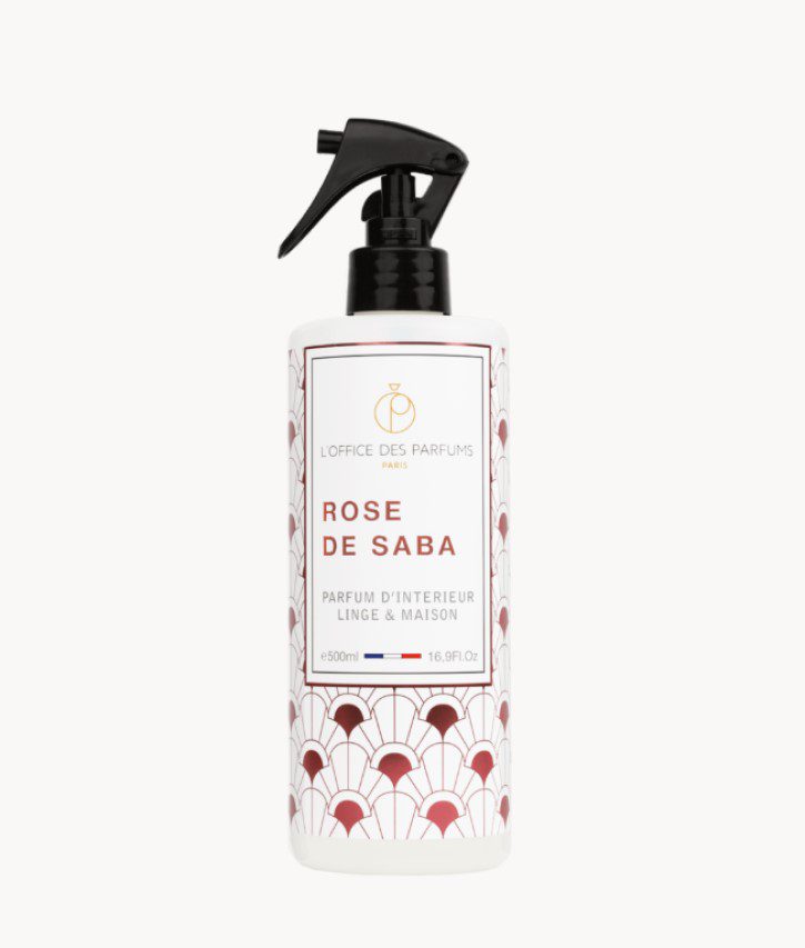 Biologische Franse Interieur Spray - Linnen spray - SABA ROOS - bessen - saffraan - roze 500ml