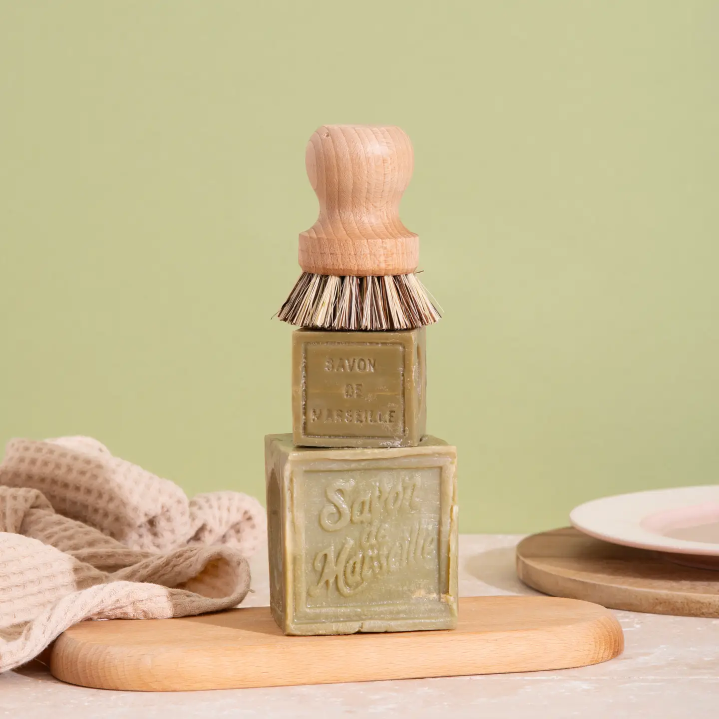 3stuks Marseillezeep Extra Puur 72% - Olijfolie - GREEN Cube - huid en keuken - Ruwe zeep gemaakt in Frankrijk 3x100gr - Afbeelding 3