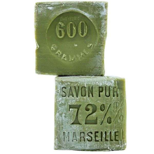 Marseillezeep Extra Puur 72% - Olijfolie - GREEN Cube - huid en keuken - Ruwe zeep gemaakt in Frankrijk 600gr - Afbeelding 2