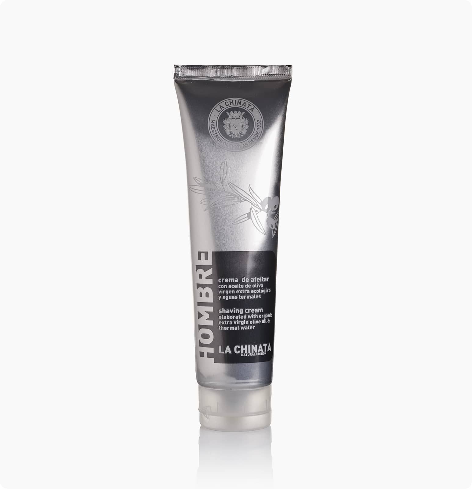 LaChinata heren scheer crème met olijfolie en vitamine E - zachte huid en scheer buurt 150ml