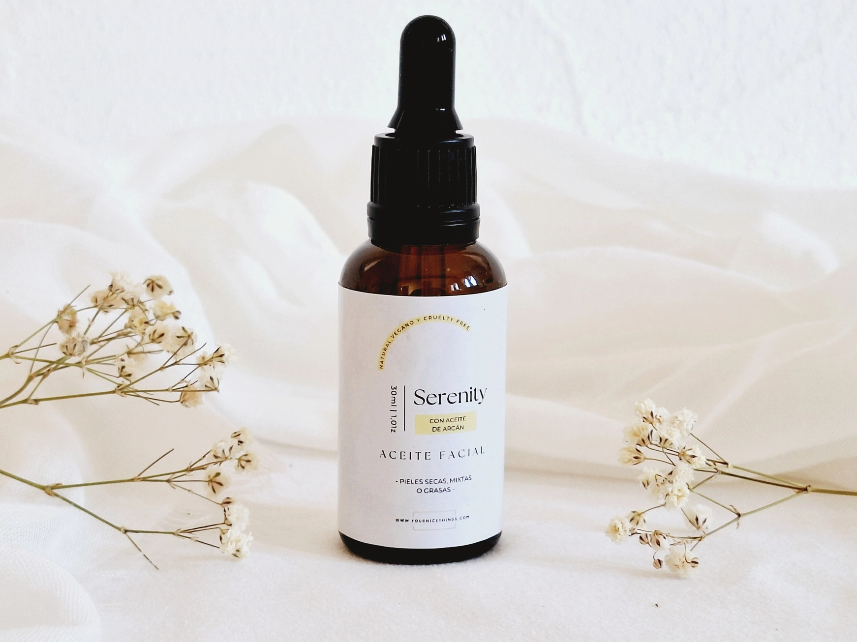 Biologische anti-age en voedende gezicht olie - vette huid - SERENITY- Arganolie - salvia etherische olie 30ml