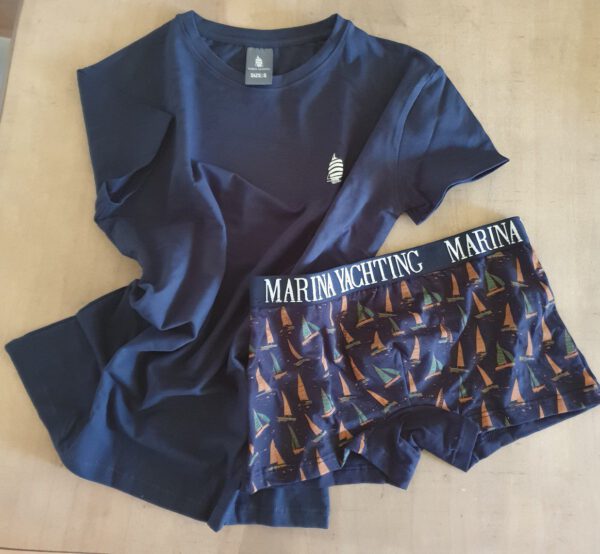 Marina Yachting heren ondergoed set, BLAUW boxer en een t-shirt Maat S - Afbeelding 2