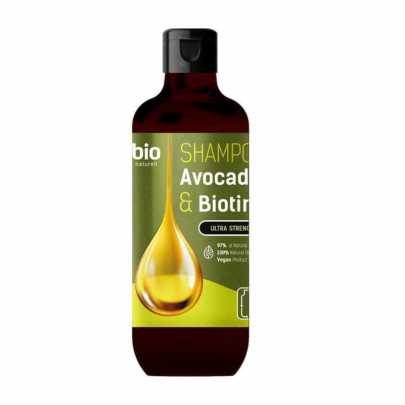 Natuurlijke Haar shampoo met Avocado-olie en Biotine - droog en beschadigd haar - versterkt en voorkomt uitval 355ml