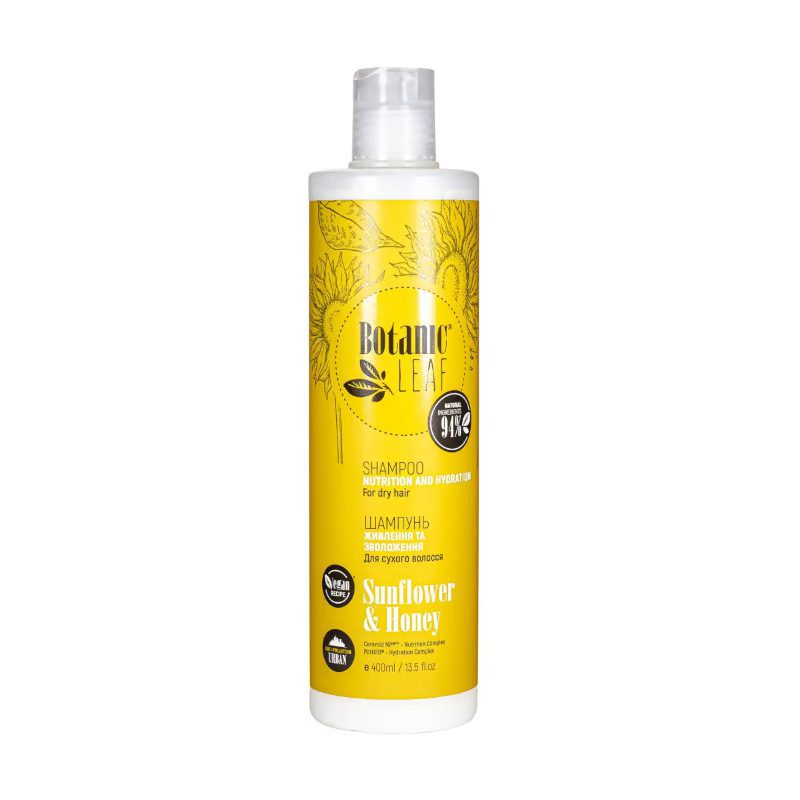 Botanische Honing & zonnebloem Shampoo voor Droog en beschadigd haar Haar 400 ml