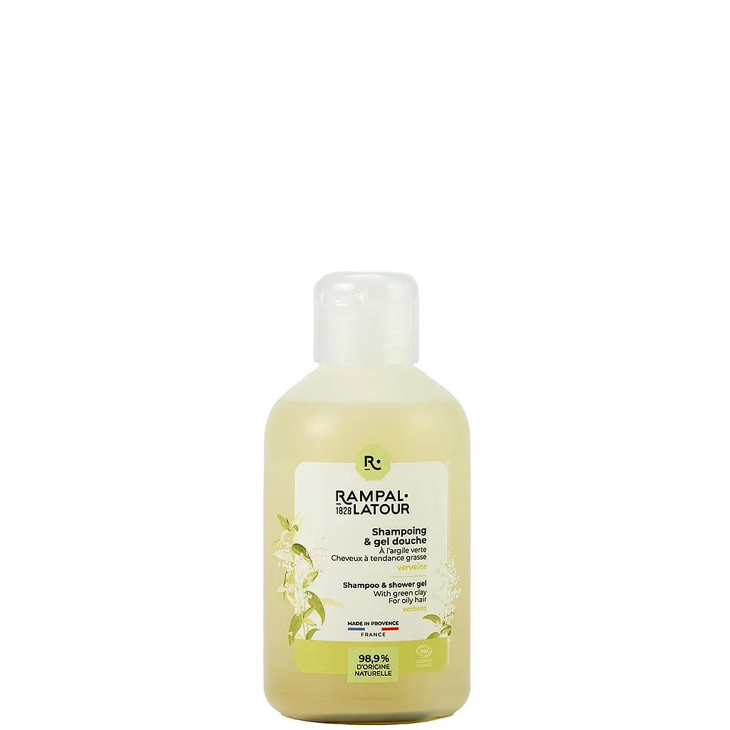Gecertificeerd biologisch Douchegel en shampoo Klei-Verbena - zuivert haar en huid - 250ml - Cosmos Organic