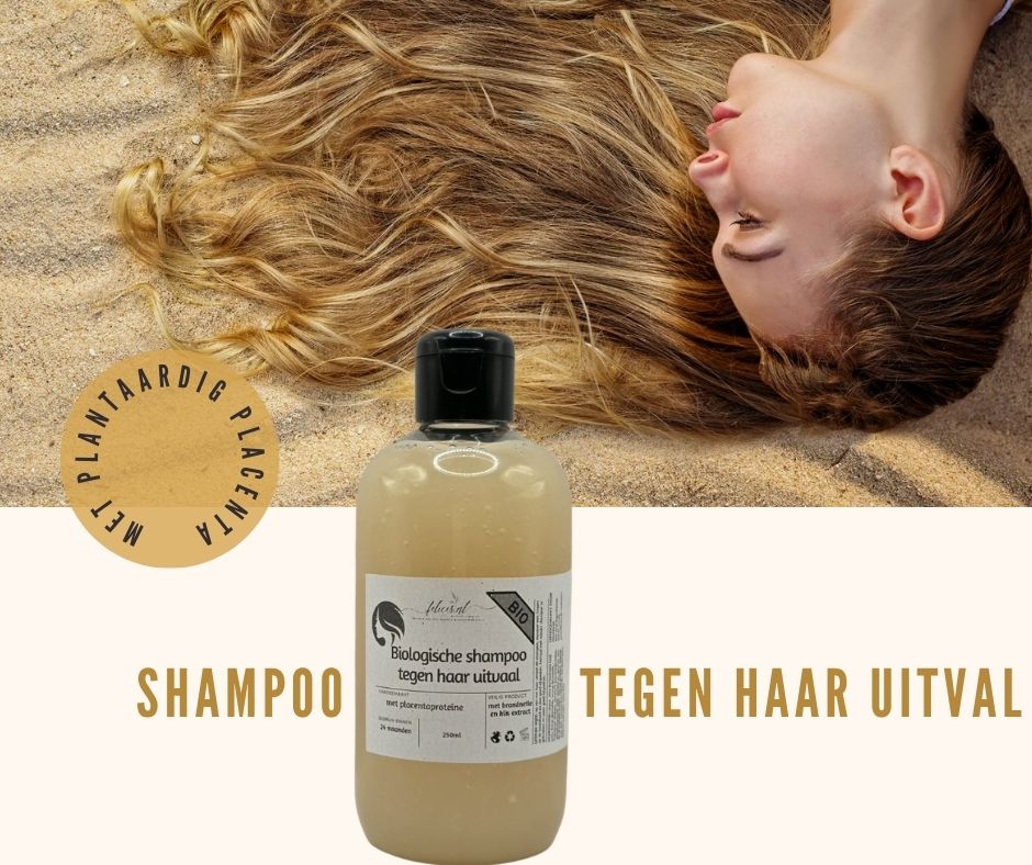 Biologische en sulfaatvrije shampoo tegen haar uitval - plantaardig placenta - klis en ginseng 250ml