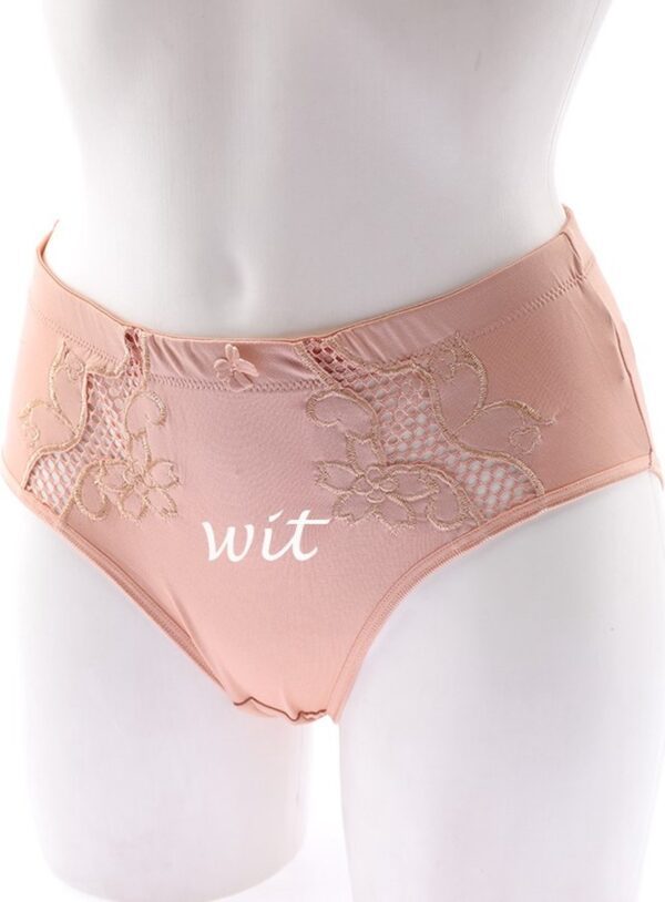 2 stuks Elegante dames slips met kant decoratie - maat XXXL - kleur WIT - Afbeelding 2