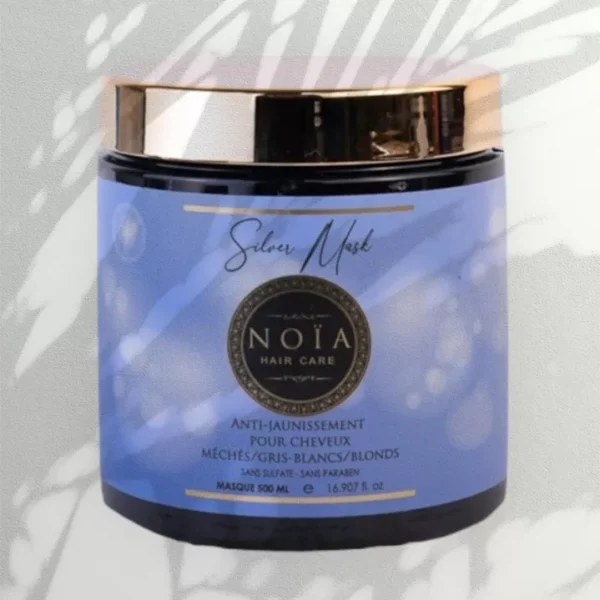 Noïa Luxe Professionele ZILVER Haar masker - volle kleuren - grijs en blond haar - arganolie en aloe vera 500ml - Afbeelding 2