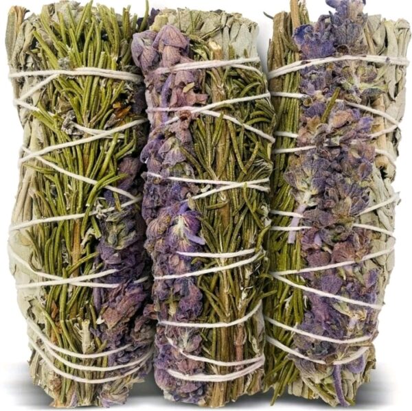 3 stuks natuurlijke smudge bundel van Salie en Lavendel 10cm - aromatische reiniging van je huis en ziel - Afbeelding 3