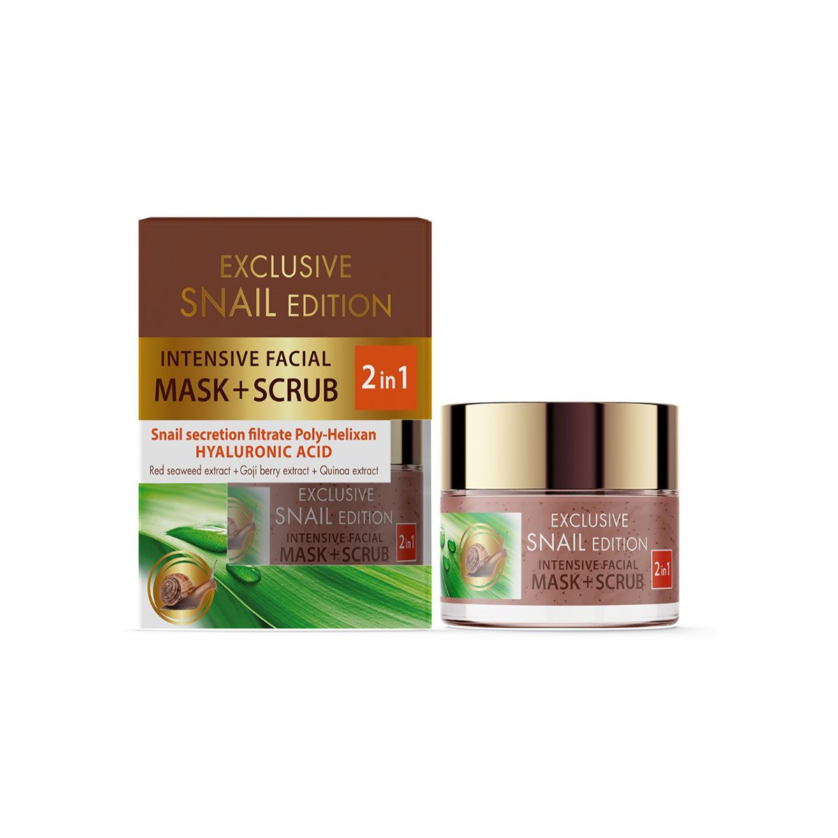 Natuurlijke gezicht scrub en masker met snail extract - slakken slijm - verjongt 50ml
