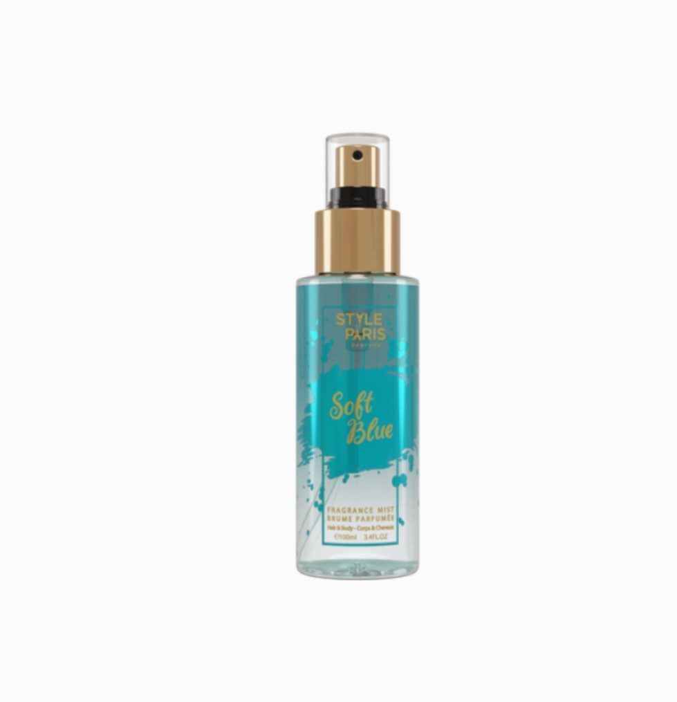 Franse dames Lichaam en Haar spray SOFT BLUE - Perzik - citroen - musk - 100ml