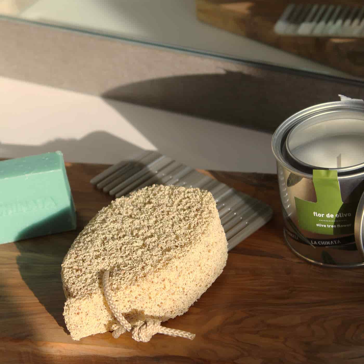 2 stuks Exfoliërende natuurlijke sponzen met olijfpitten voor lichaam - gevoelige huid 2 stuks - Afbeelding 4