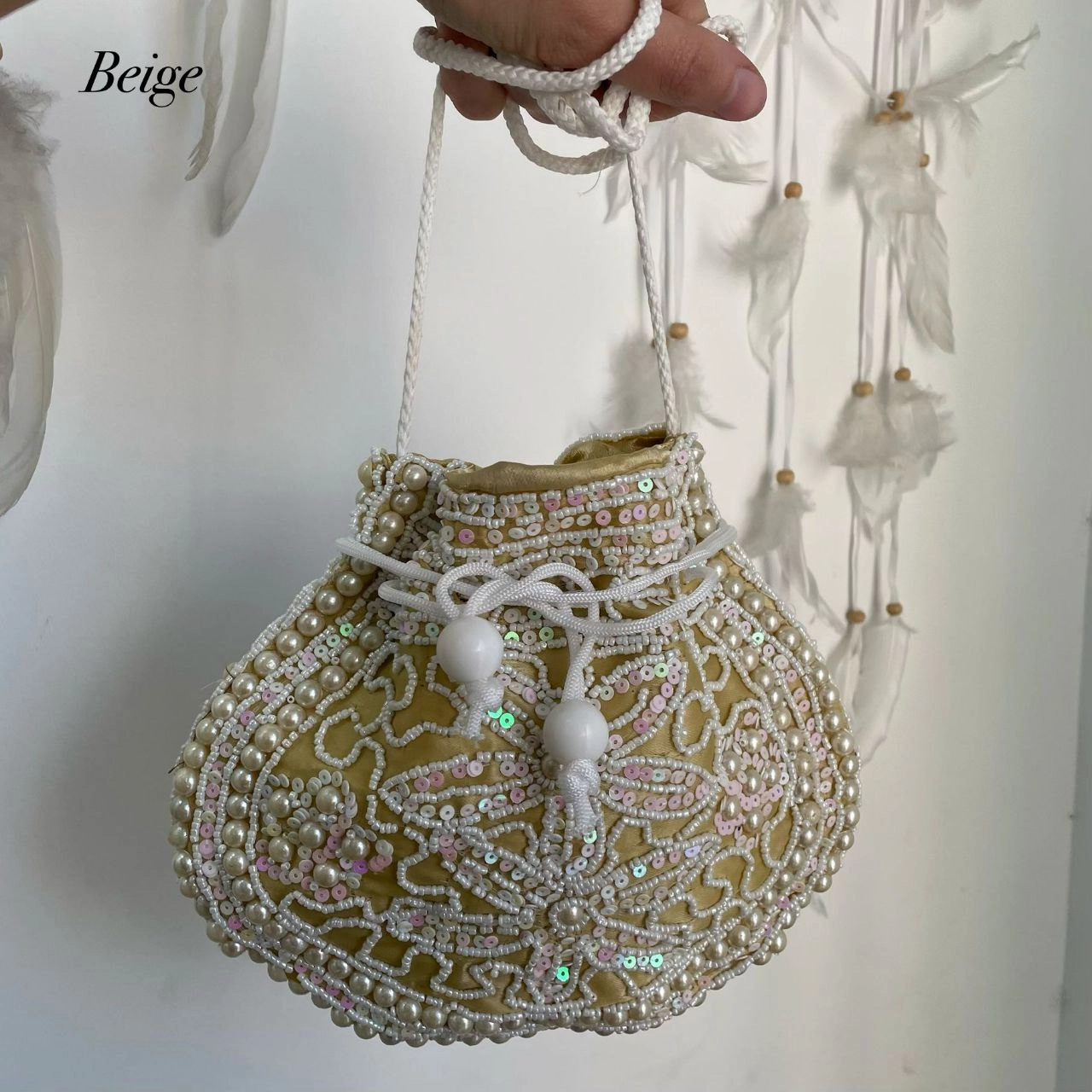 Handgemaakte bonbon tasjes - pailletten - schattige feestje tasje - chiffon tas DIVERSE KLEUREN - Afbeelding 3