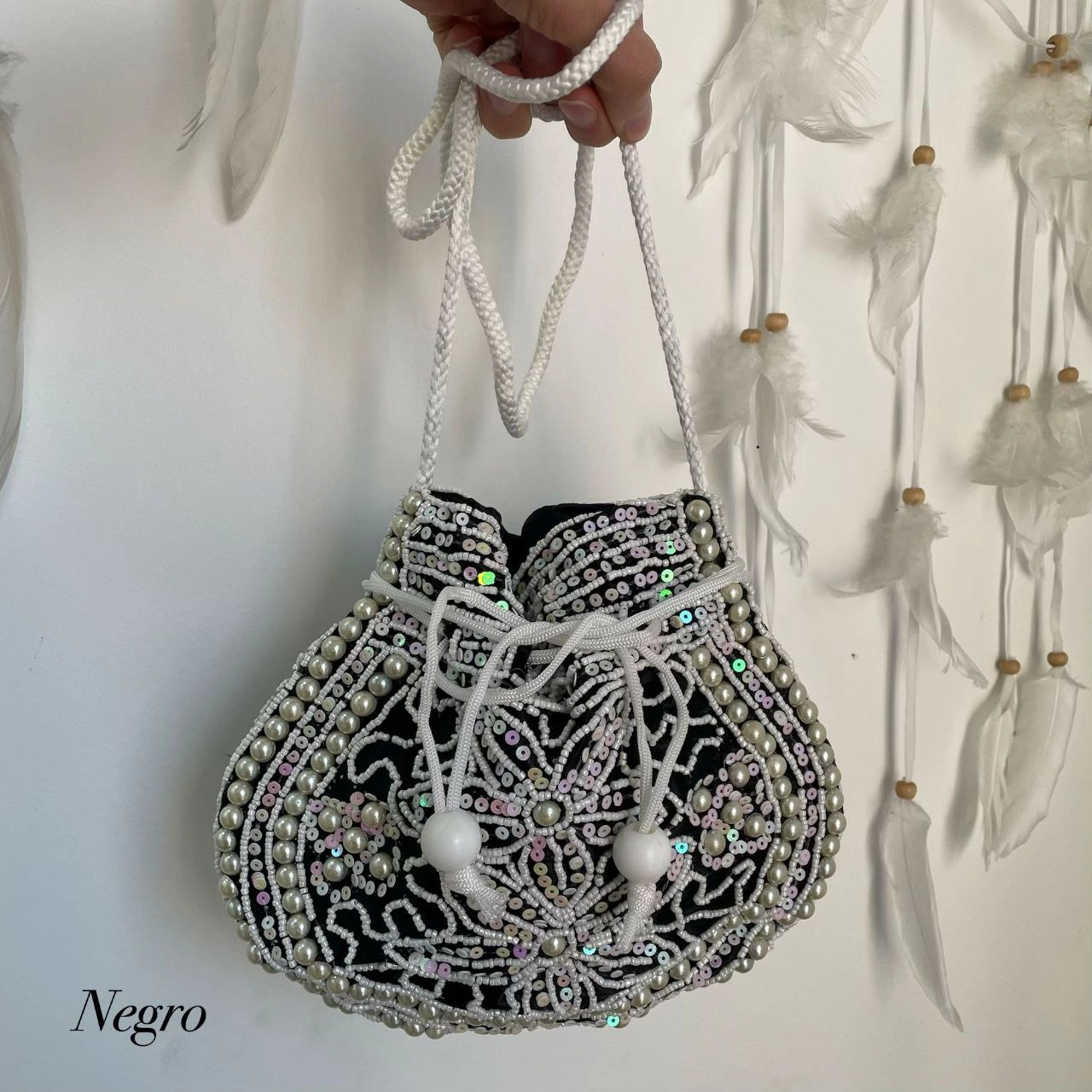 Handgemaakte bonbon tasjes - pailletten - schattige feestje tasje - chiffon tas DIVERSE KLEUREN - Afbeelding 2