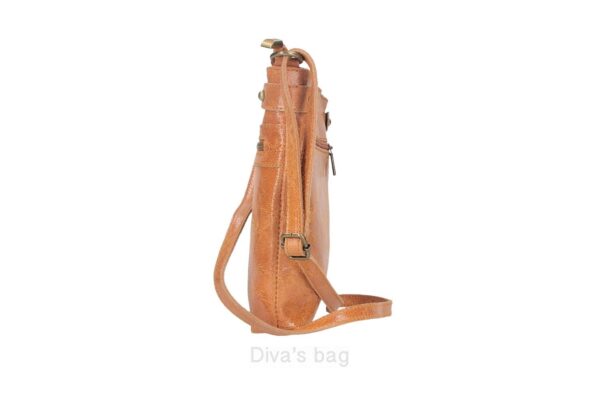 Echte Leren schouder tas met rietsluiting - voor en achter vak - kleur ROOD - Afbeelding 2