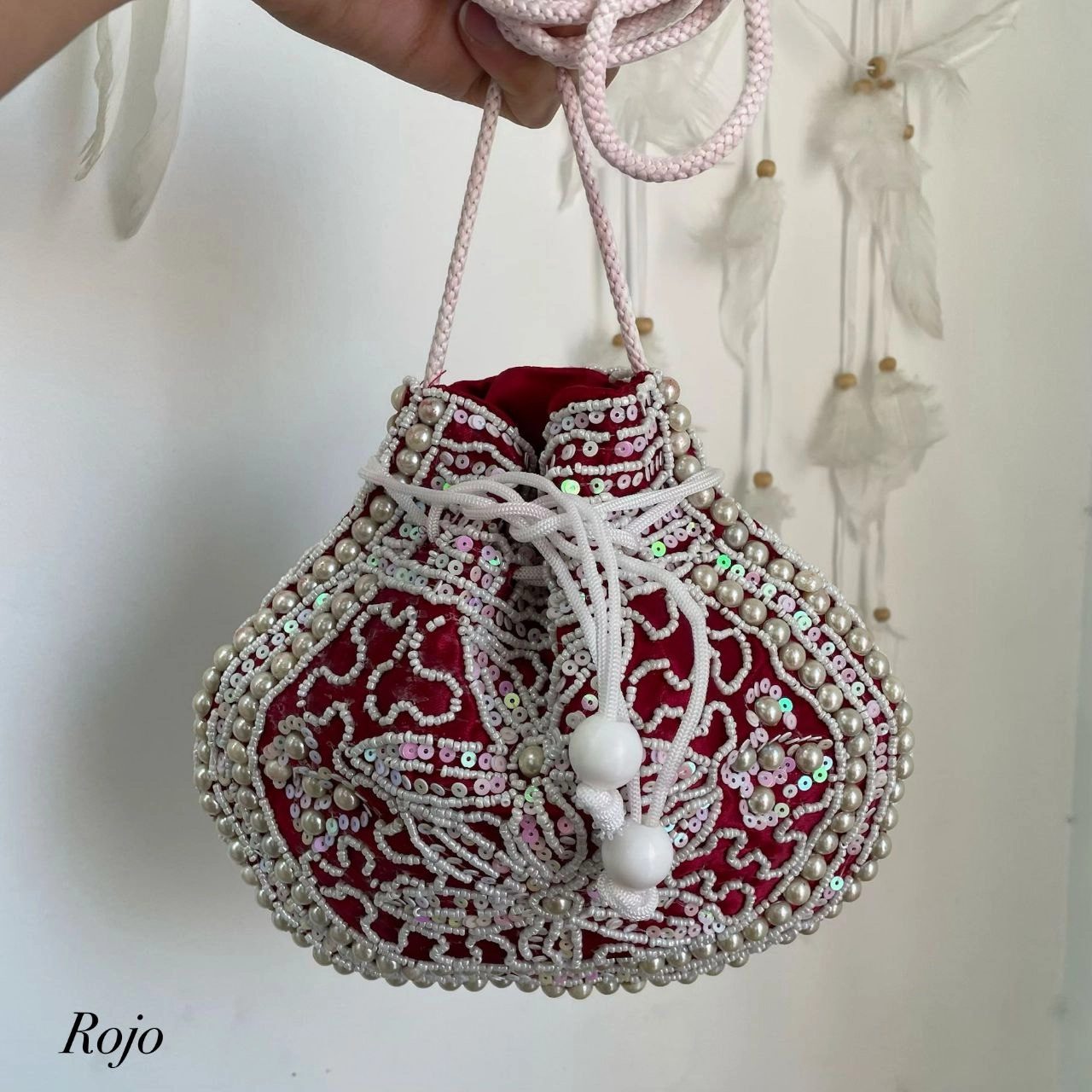 Handgemaakte bonbon tasjes - pailletten - schattige feestje tasje - chiffon tas DIVERSE KLEUREN - Afbeelding 4