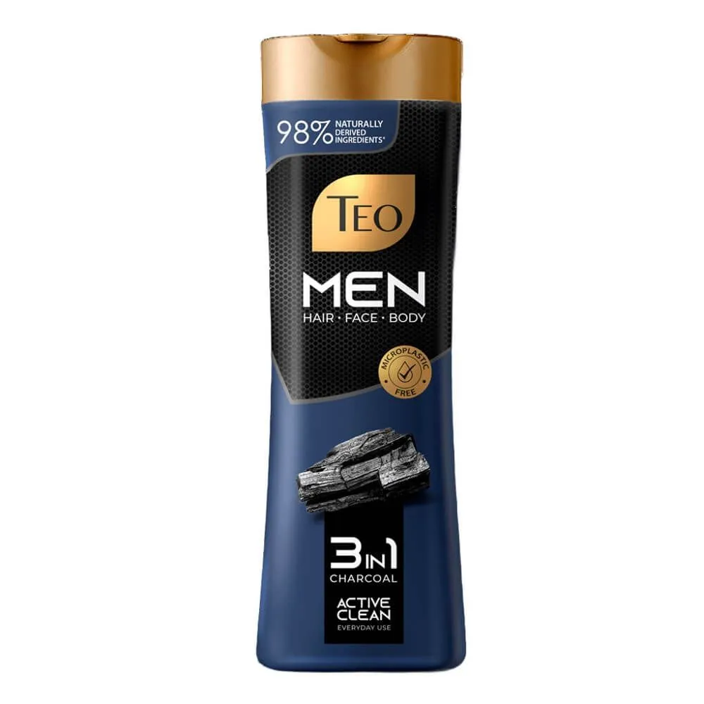 Teo Men Shampoo 3in1 Clean Shampoo voor mannen mer beschadigd haar - planten extracten 350 ml