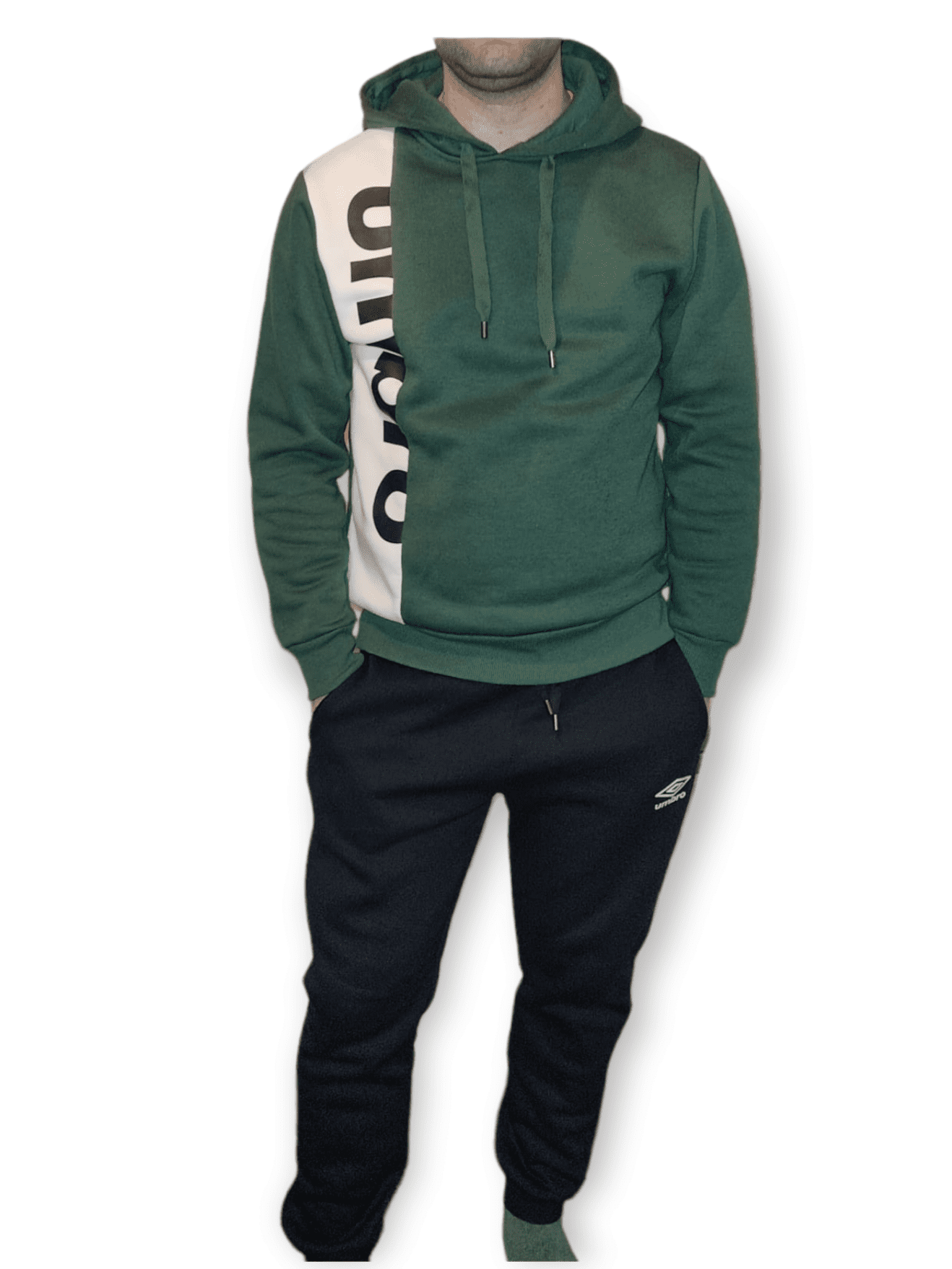 Umbro heren katoenen trainingspak set van sport broek en een sweater met capuchon gevoerd Maat M
