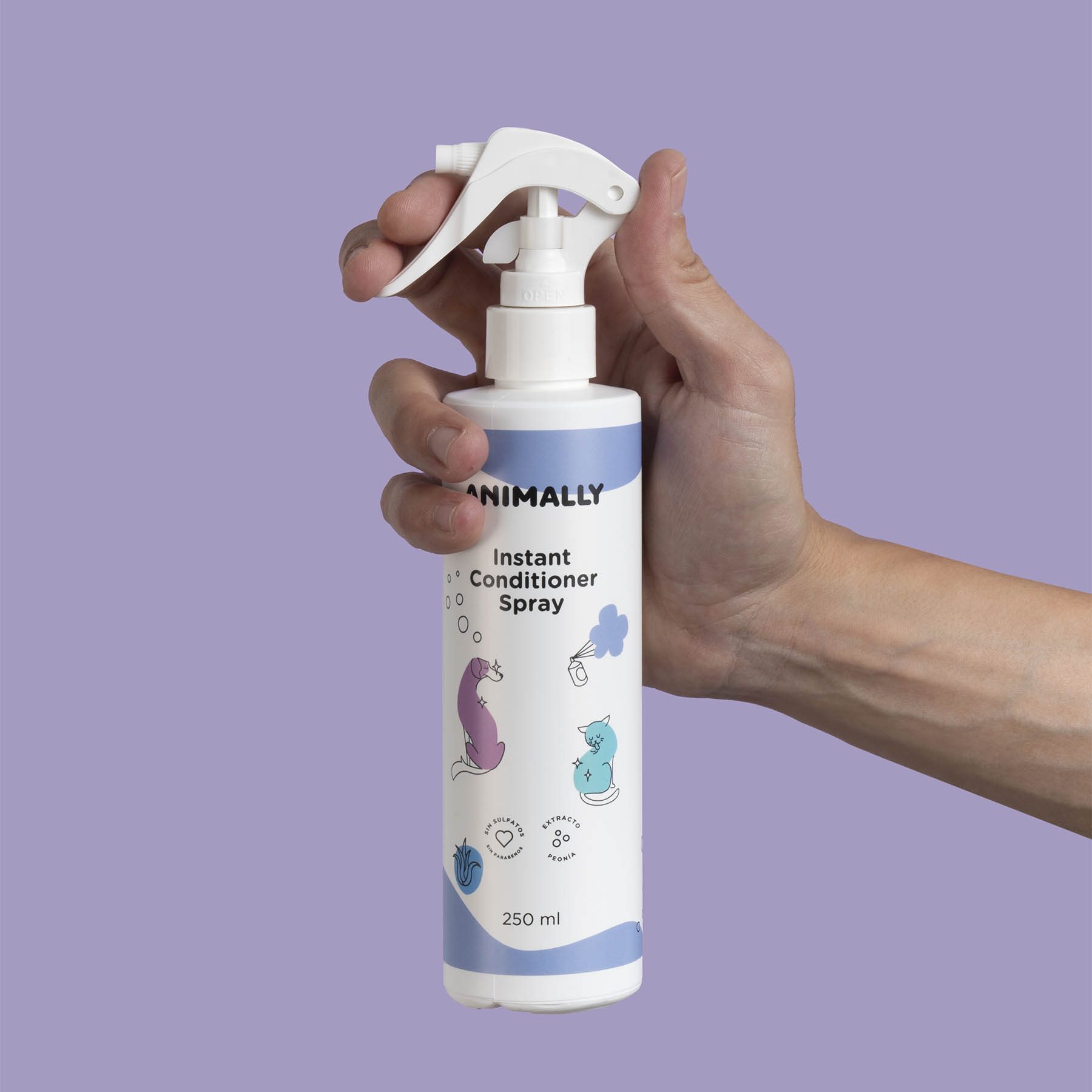 Animally Bilogische Direct conditioner spray voor vacht - honden en katten - natuurlijke extracten 250ml