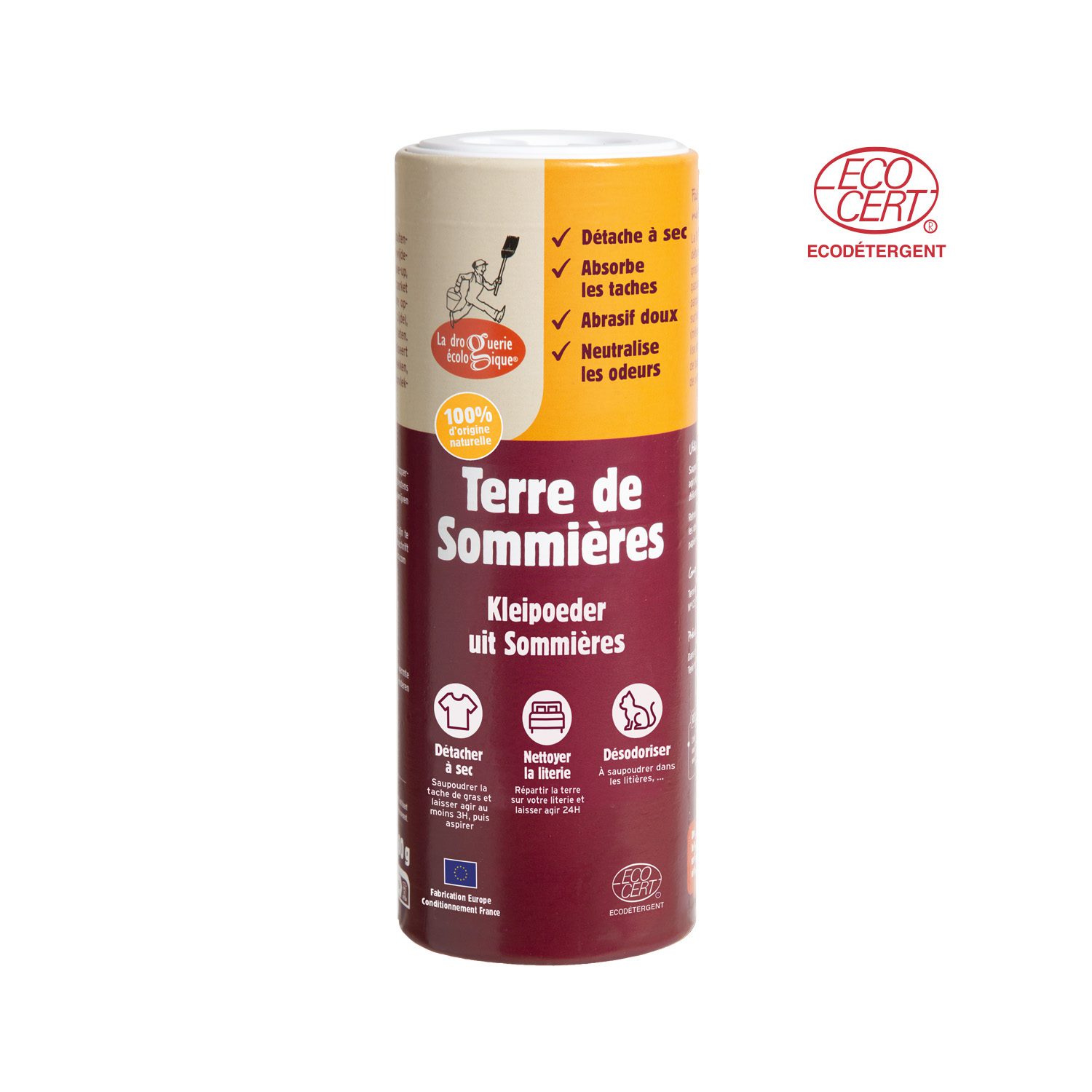 Ecologische ultra-absorberende vlek verwijderen poeder - Terre de Sommières - tapijten en kleding 400gr