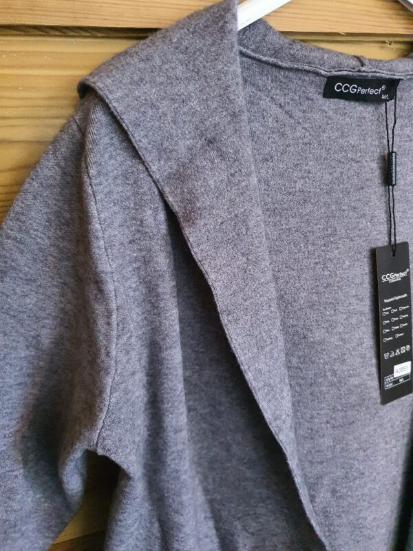 Warme vest in GRIJS kleur met capuchon en zijzakken voor dames maat 38/40 - Afbeelding 7