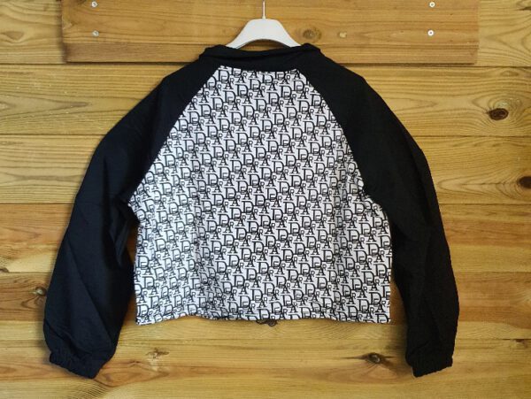 Sport dames cropped top met rits, lange mouwen en verstelbare band ZWART kleur maat M/L - Afbeelding 3
