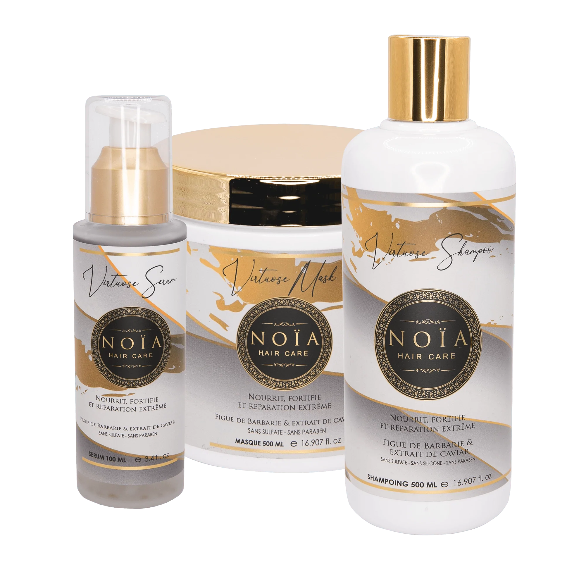 Noïa Luxe Professionele haar olie VIRTUOSE - Cactusvijg olie - Kaviaar - restructureerd het haar 100ml