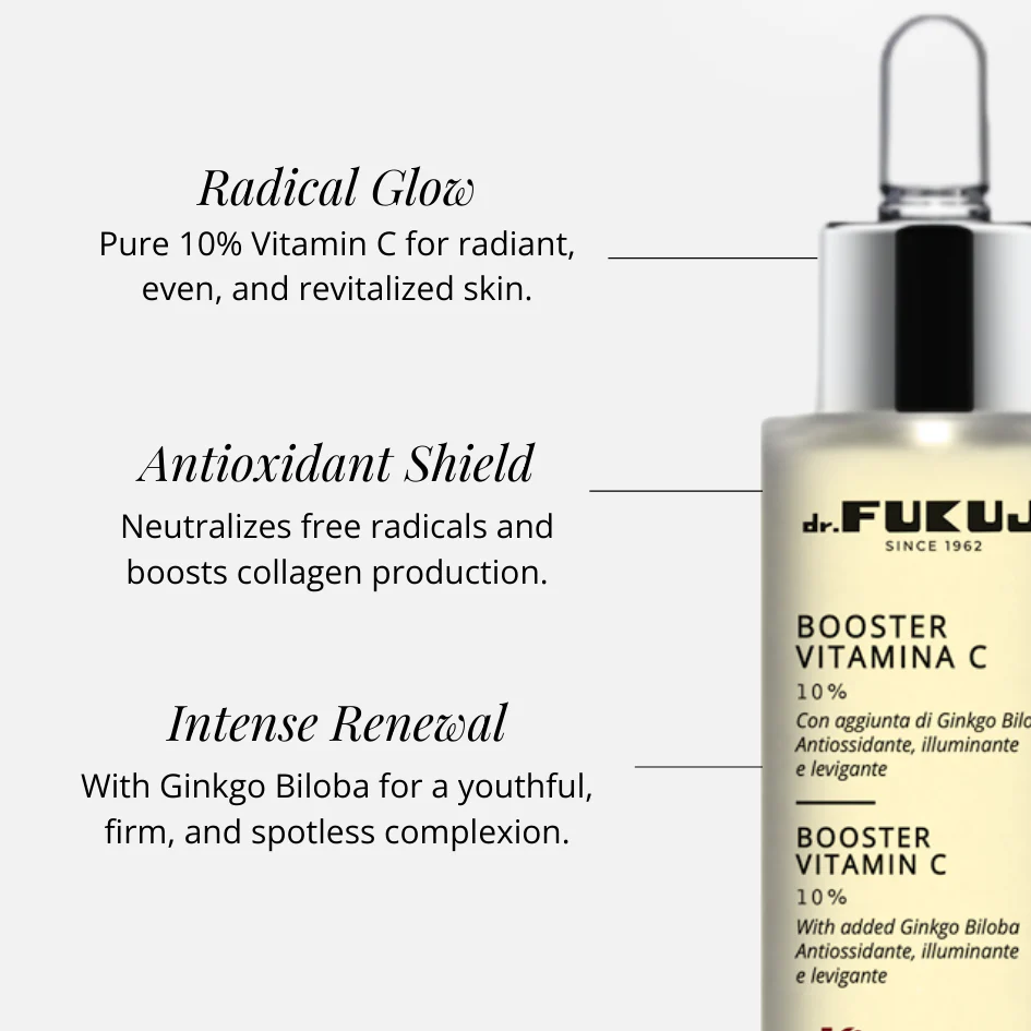 Italiaanse luxe booster Puur vitamine C 10% verhelderende serum - verjongt - dringt diep in de huid - gladde textuur 30ml