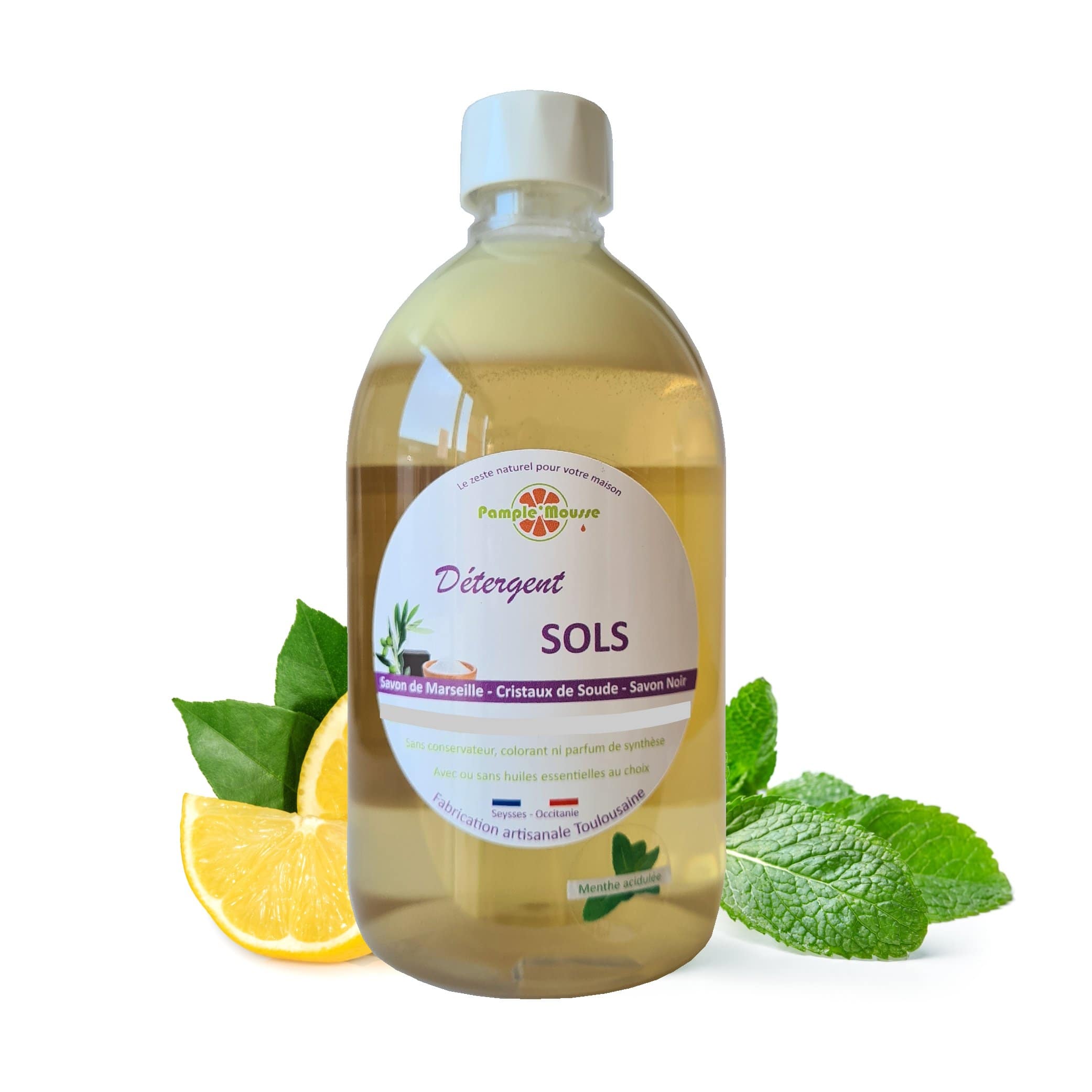 100% Plantaardige Marseille vloer reiniger MUNT - reinigt - wast - alle soorten vloer - Marseille zeep 500ml