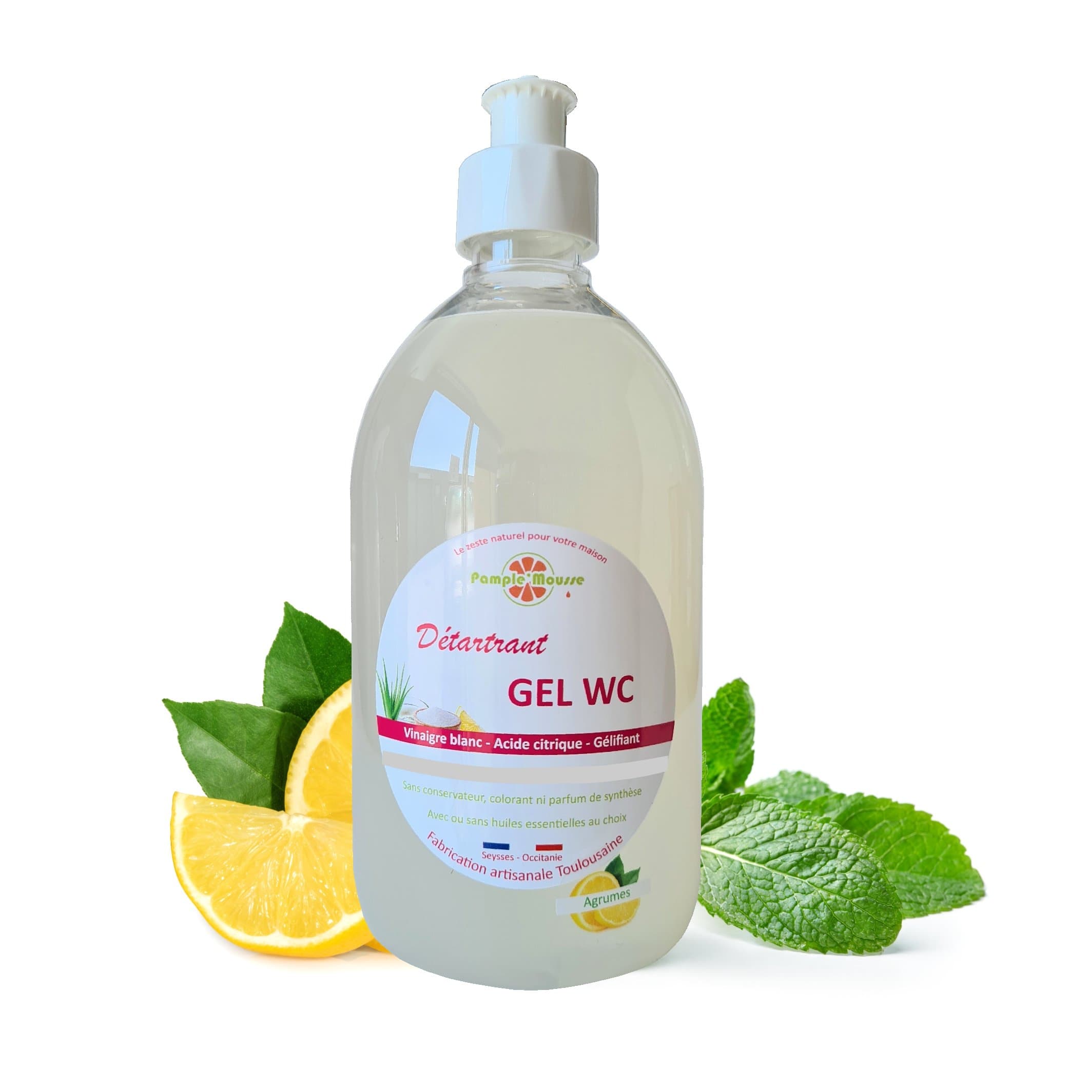 100% Plantaardige Marseille Toilet gel reiniger MUNT - reinigt - ontkalkt - ontgeurt de WC- Marseille zeep 500ml