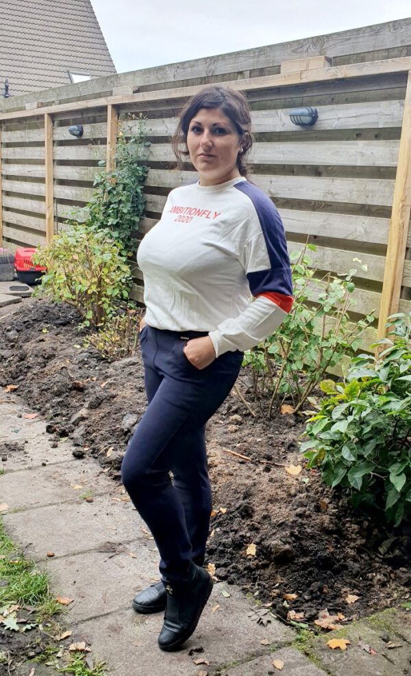 Dames sportpak set van broek en sweater- zijzakken - thuispak - training - Maat 38/40 - Afbeelding 7
