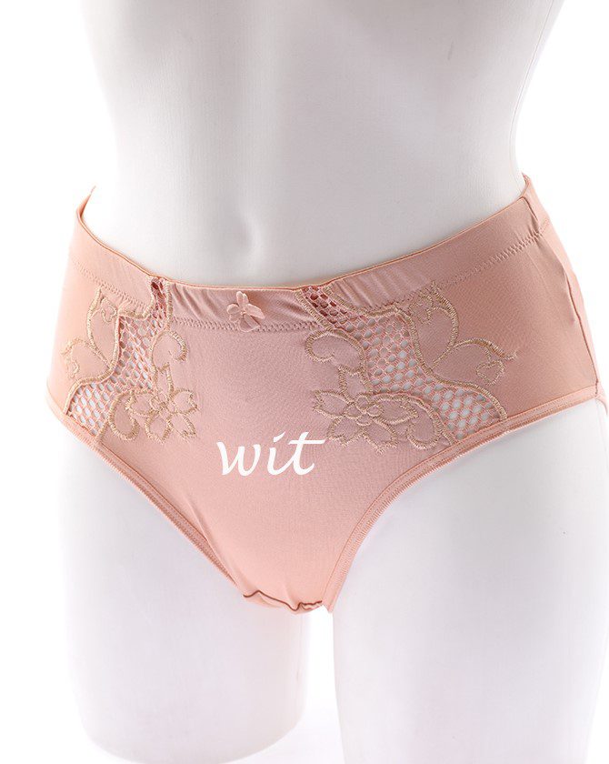2 stuks Elegante dames slips met kant decoratie - maat L - kleur WIT