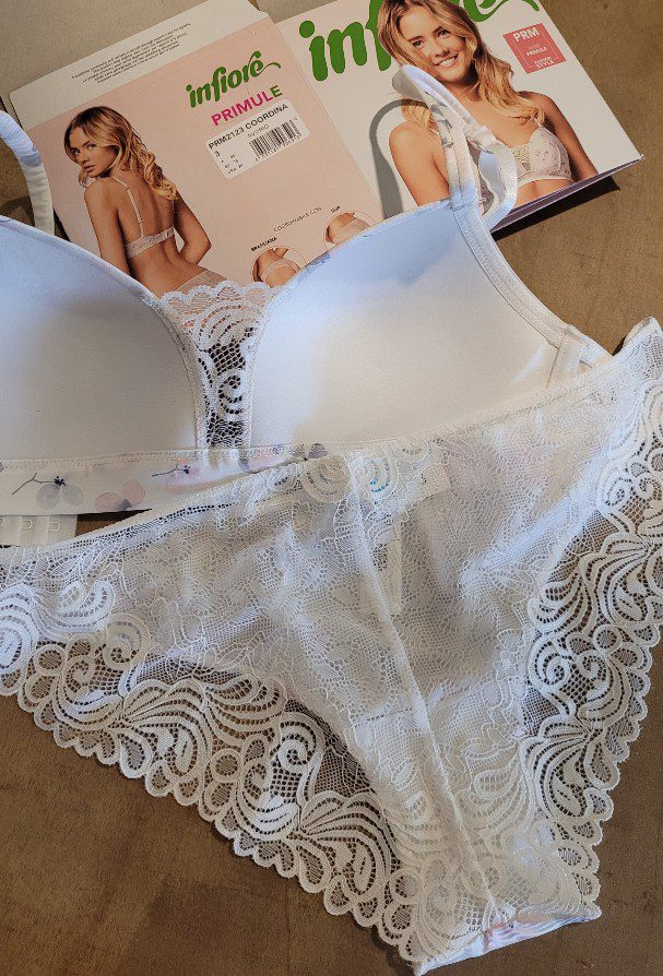 Infiore lingerie set in WIT met kant SLIP maat 75B/A, M - Afbeelding 4